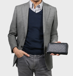 BOTTEGA VENETA 114076-V4651 男士长款钱包