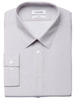 限尺码：Calvin Klein Slim Fit Non Iron Print 男士修身免熨衬衫