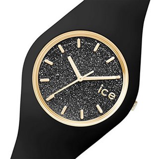 Ice-Watch Ice Glitter 女士时尚腕表 (黑色、圆形、合金) 001356 M码