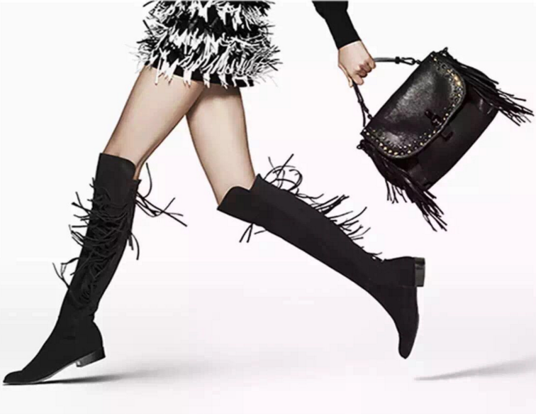 限7码: stuart weitzman 斯图尔特·韦茨曼 mane 女士真皮高筒靴