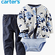 Carter's 女童长袖外套连体衣长裤三件套