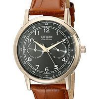 Citizen Eco Drive Black Dial Brown Leather Rose Gold-tone Men\'s Watch AO9003-08E - Eco-Drive - Citizen - Shop Watches by Brand  - Jomashop