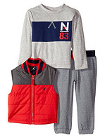 限2T、4T：NAUTICA 诺帝卡 Puffer Vest 男童三件套