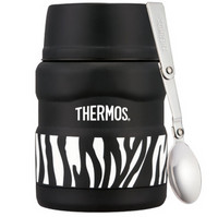 微信端限区域：THERMOS 膳魔师 SK-3000 ZBK 不锈钢真空食物焖烧罐  个性斑马 470ml+洗脸巾