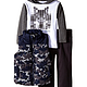限12个月：Calvin Klein Printed Puffy Vest with Tee and Pants 男童三件套