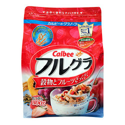 Calbee 卡乐比 水果果仁 膨化麦片 800g*2袋+焦糖味早餐玉米片 220g