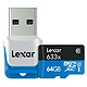 Lexar 雷克沙 u3 64G tf卡（读速95M/s、自带usb3.0读卡器）