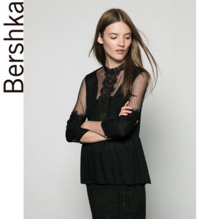 Bershka 05702494 薄纱绣花女士上衣