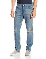 限尺码：Calvin Klein Jeans Slate Blue Slim-Straight Jean 男士直筒牛仔裤