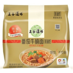 五谷道场 骨汤蔬菜番茄牛腩面 方便面  五连包