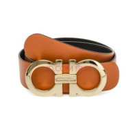 Salvatore Ferragamo 女士牛皮板扣式腰带 橙黄色 75cm