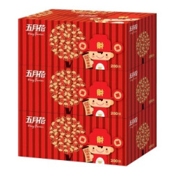 may flower 五月花 纯厚经典 2层盒装面巾纸200抽*3盒 喜庆装