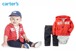 Carter's （0-24个月）男婴 红色长袖外套牛仔长裤连体衣