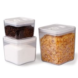 ClickClack Cube干物存储容器 白盖透明 3件套 