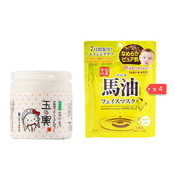 盛田屋 玉之兴豆乳乳酪面膜1罐+Loshi 北海道马油面膜4袋