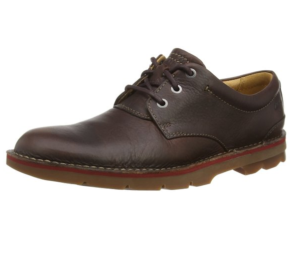 Clarks Varick Free Derby 男士休闲皮鞋 Brown Dark Brn Tumbled UK10