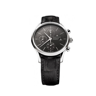 MAURICE LACROIX 艾美 典雅系列 LC6058-SS001-330 男士机械手表 41mm 黑盘 黑色皮革表带 圆形