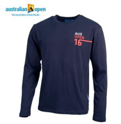 Australian Open 2男士经典AO印花长袖T恤