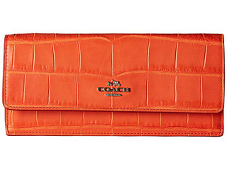 COACH 蔻驰 Embossed Croco Soft Wallet 女士长款钱包