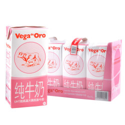  西班牙 进口维加Vega脱脂纯牛奶1L*6 早餐饼干配牛奶