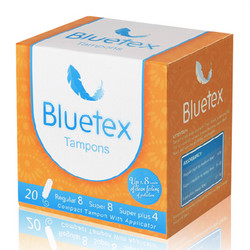 Bluetex 蓝宝丝 进口卫生棉条内置卫生巾 16支（普10支+大6支）