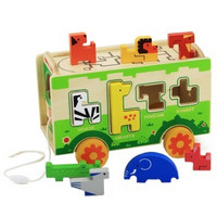 木玩世家 BH3210 积木拼插玩具  动物巴士