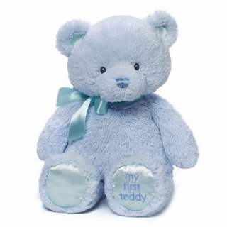 Gund My First Teddy Bear Baby Stuffed Animal 泰迪熊 15英寸 蓝色