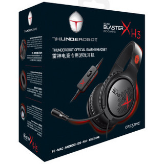 ThundeRobot 雷神 Sound BlasterX H3 电竞耳麦 黑红色