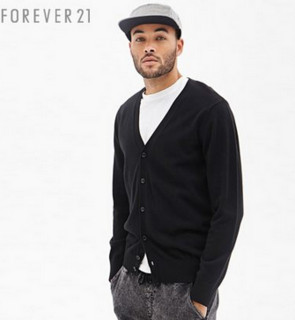 FOREVER 21 男士V领针织开衫