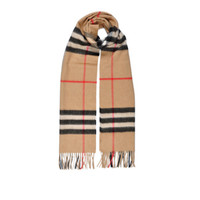 BURBERRY 博柏利 3929522 驼色混纺格纹山羊绒女士围巾