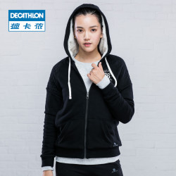 迪卡侬 毛皮夹克带 帽衫 女DOMYOS WA