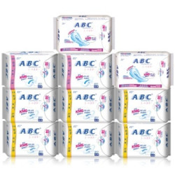 ABC 纤薄棉柔 卫生巾组合10包（日48片+夜22片）