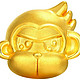珂兰钻石 黄金KAPO猴系列3D硬金黄金男女手链 炯炯猴约0.8g克 KLSX029791送配绳