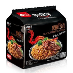 美食家 东南亚风味方便面 黑椒捞面 128g*4包 四联包*3