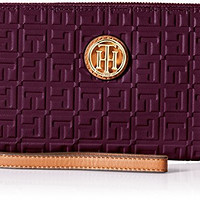 TOMMY HILFIGER Debossed Wristlet 女款真皮手拿包