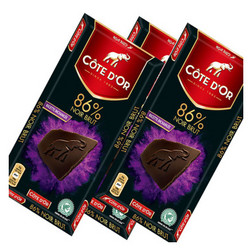 Cote d'Or 克特多金象 86%可可黑巧克力 排装 100g *3件