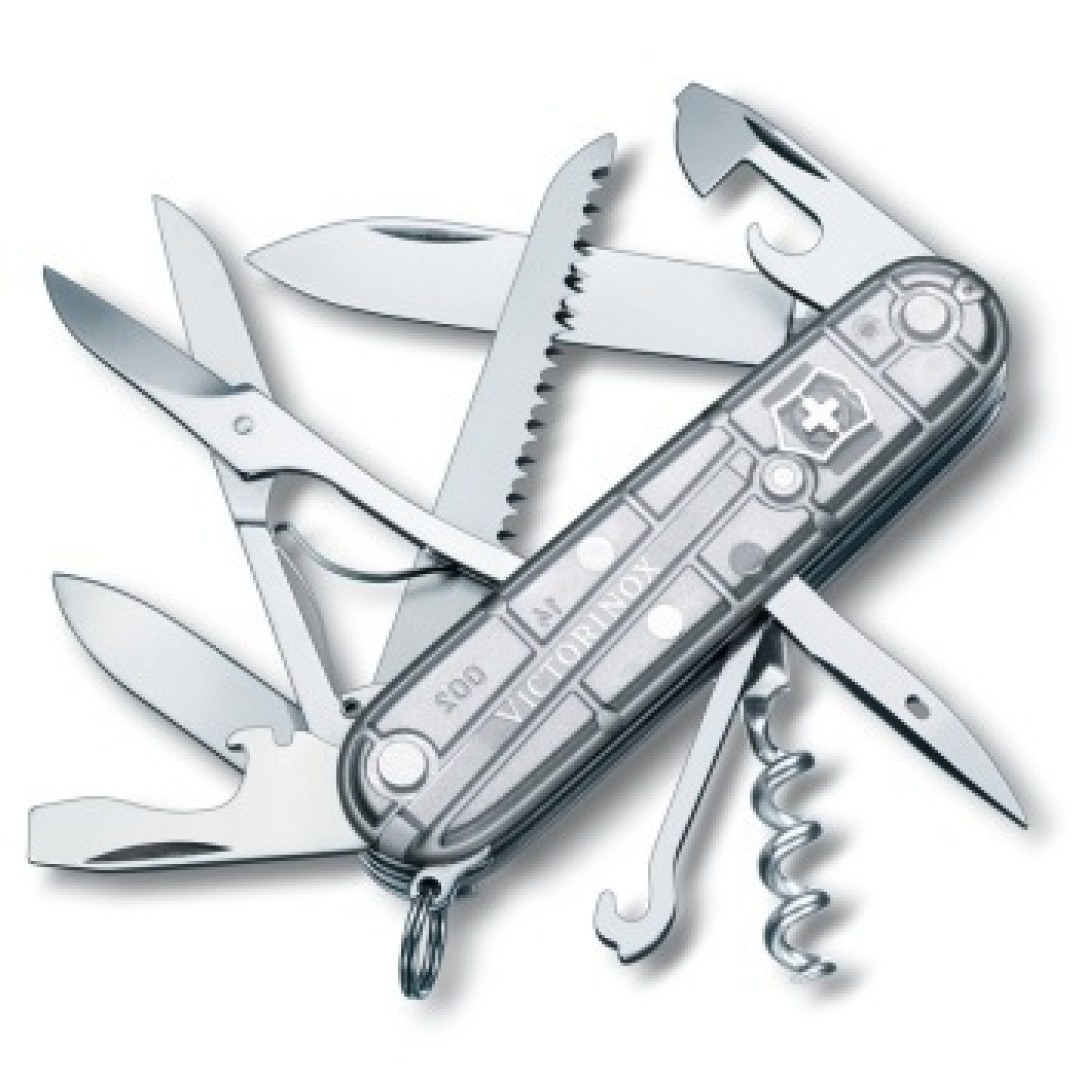 VICTORINOX 维氏 猎人光面透明银色 瑞士军刀 简单晒