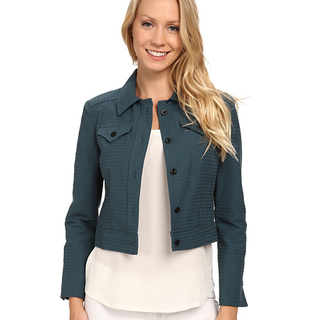 ANNE KLEIN Horizontal Seersucker 女款牛仔外套