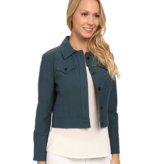 ANNE KLEIN Horizontal Seersucker 女款牛仔外套