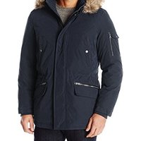 NAUTICA 诺帝卡 32 Inch Brushed Biblend 男士连帽毛领棉服