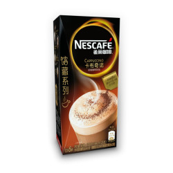 雀巢 咖啡 馆藏系列 卡布奇诺咖啡+香浓可可粉 96.25g/盒(5条x19g咖啡+5条x0.25g可可粉)