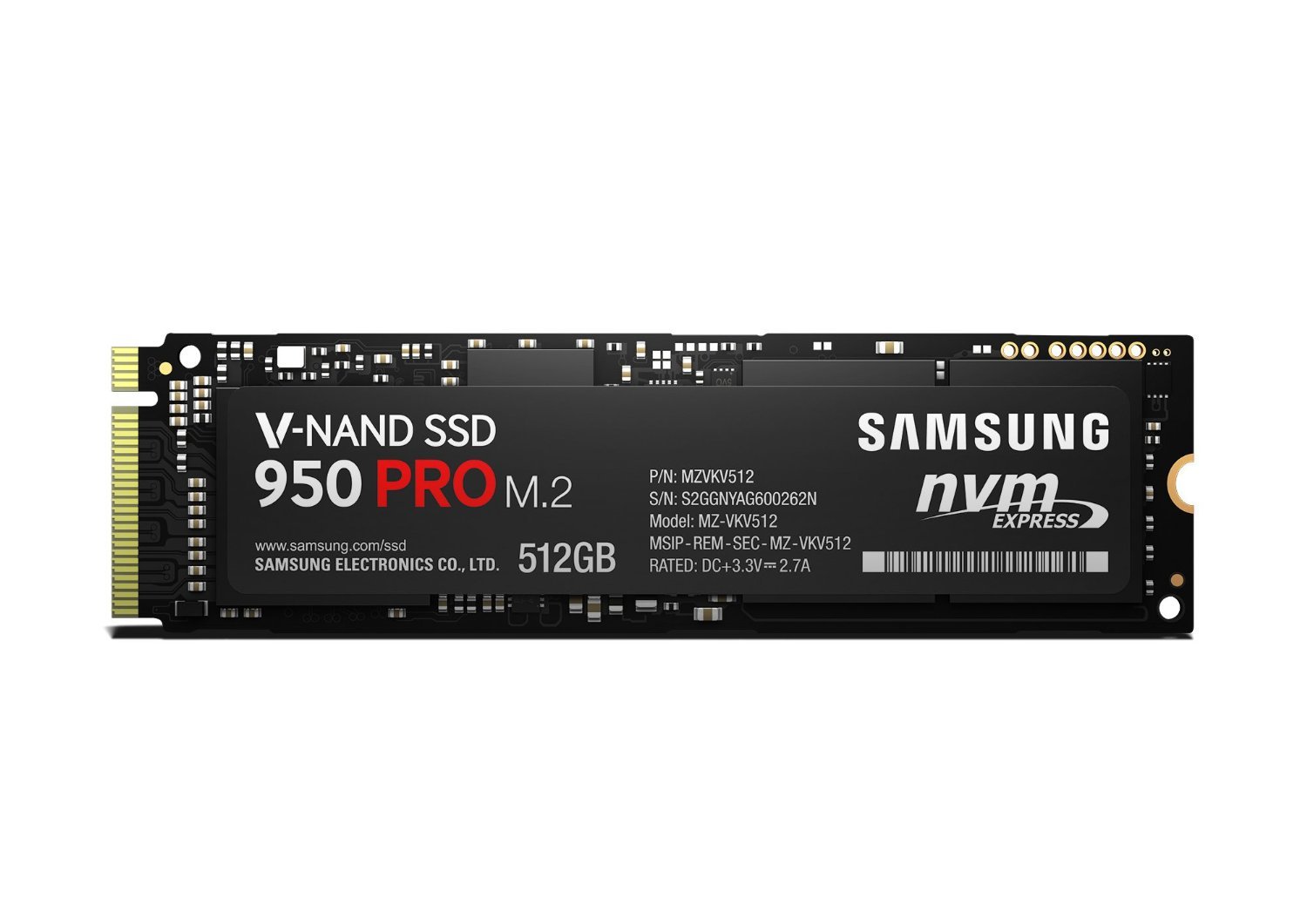 samsung 三星 950 pro 512gb m.2 nvme固态硬盘