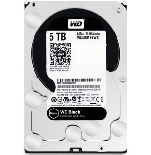 Western Digital 西部数据 黑盘系列 3.5英寸 台式机硬盘 5TB（SMR、7200rpm、256MB）WD5001FZWX