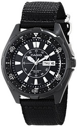CASIO 卡西欧 Men's AMW110-1AV Classic Stainless Steel Watch With Black Nylon Band