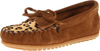 凑单品：Minnetonka 迷你唐卡 Leopard Kilty Moc 儿童款 豹纹豆豆鞋