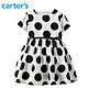 Carter's 1件式 白底波点短袖连衣裙