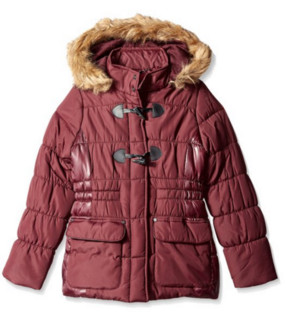 Jessica Simpson Faux-Fur Toggle Parka 女童外套