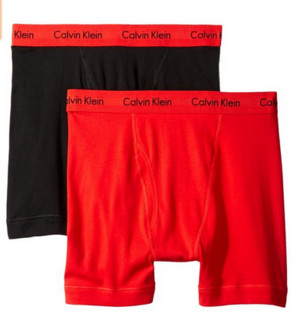 Calvin Klein Cotton Classics Boxer Brief 男士平角内裤（2条装） 黑色/白色