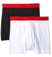 Calvin Klein Cotton Classics Boxer Brief 男士平角内裤（2条装） 黑色/白色