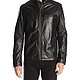 限尺码：COLE HAAN Smooth Leather Moto Jacket 男款皮夹克